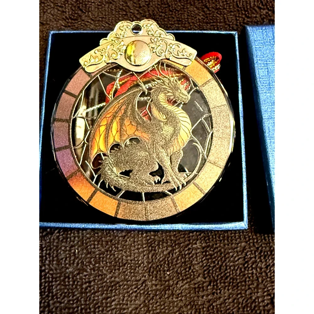 Dragon Ornament Stain Glass Style Christmas Ornament Fantasy Dragons Glass New